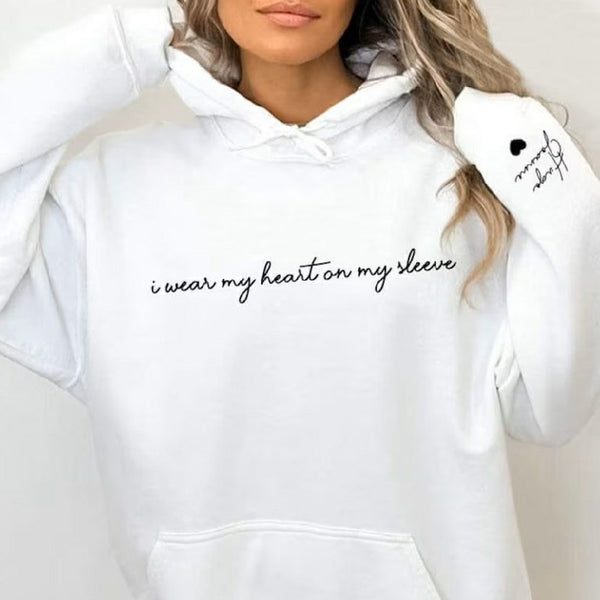 ‘I wear my heart on my sleeve’ Personalised Sweatshirt