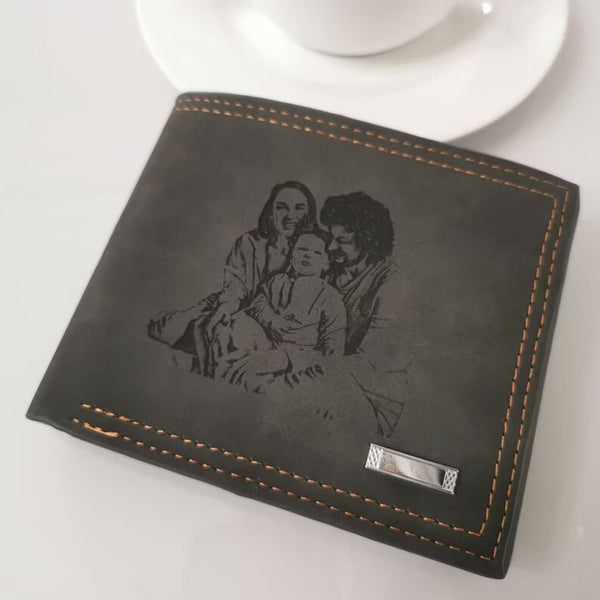 Photo Engraved Wallet Gift for Men